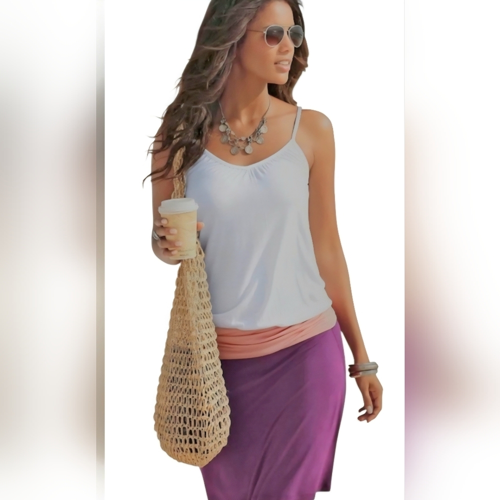 Lascana Beach Color Block Adjustable Ligh Summer Dress. 6